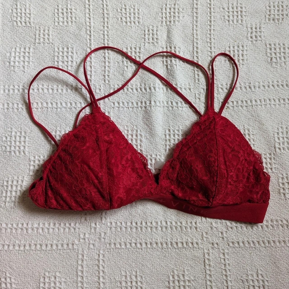 red lace bralette